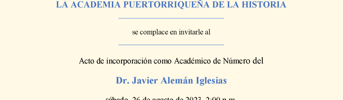 Acto de incorporación como Académico de Número del Dr. Javier Alemán Iglesias