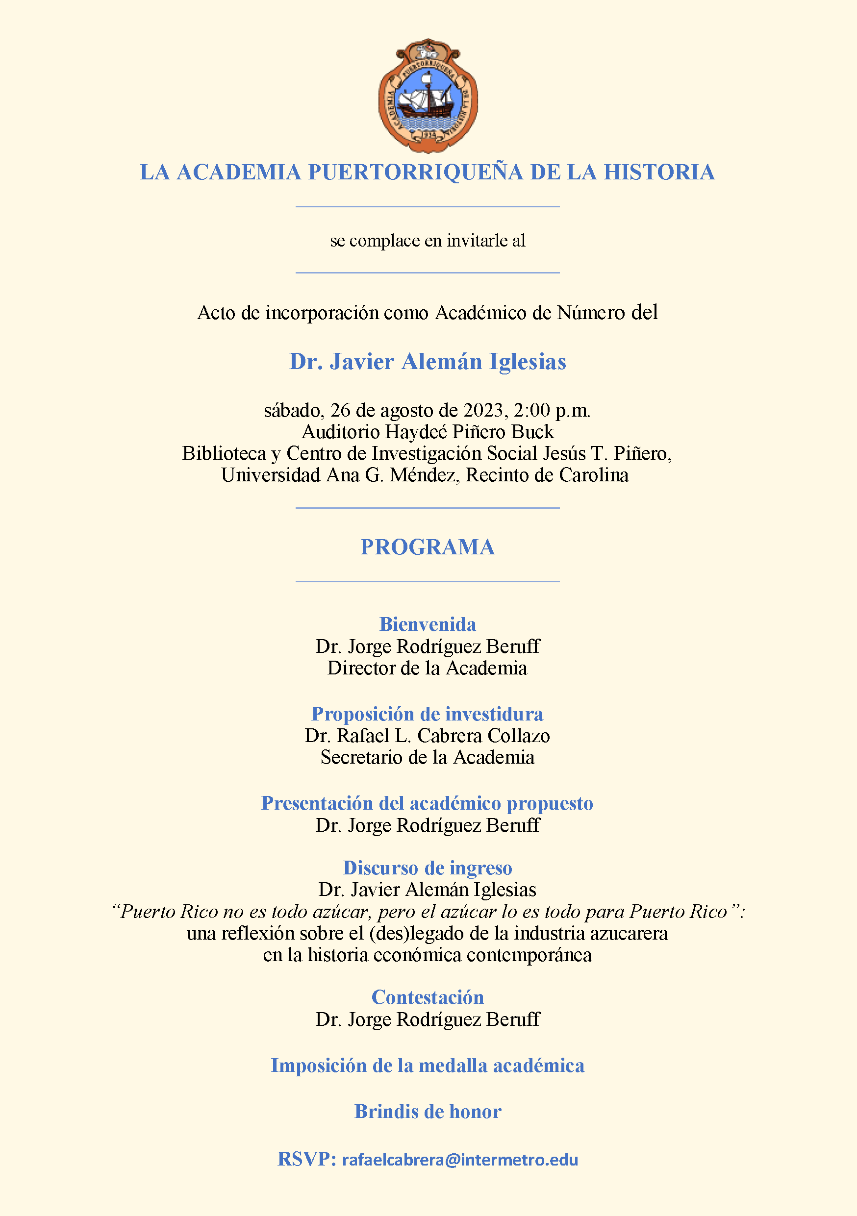 Acto de incorporación como Académico de Número del Dr. Javier Alemán Iglesias