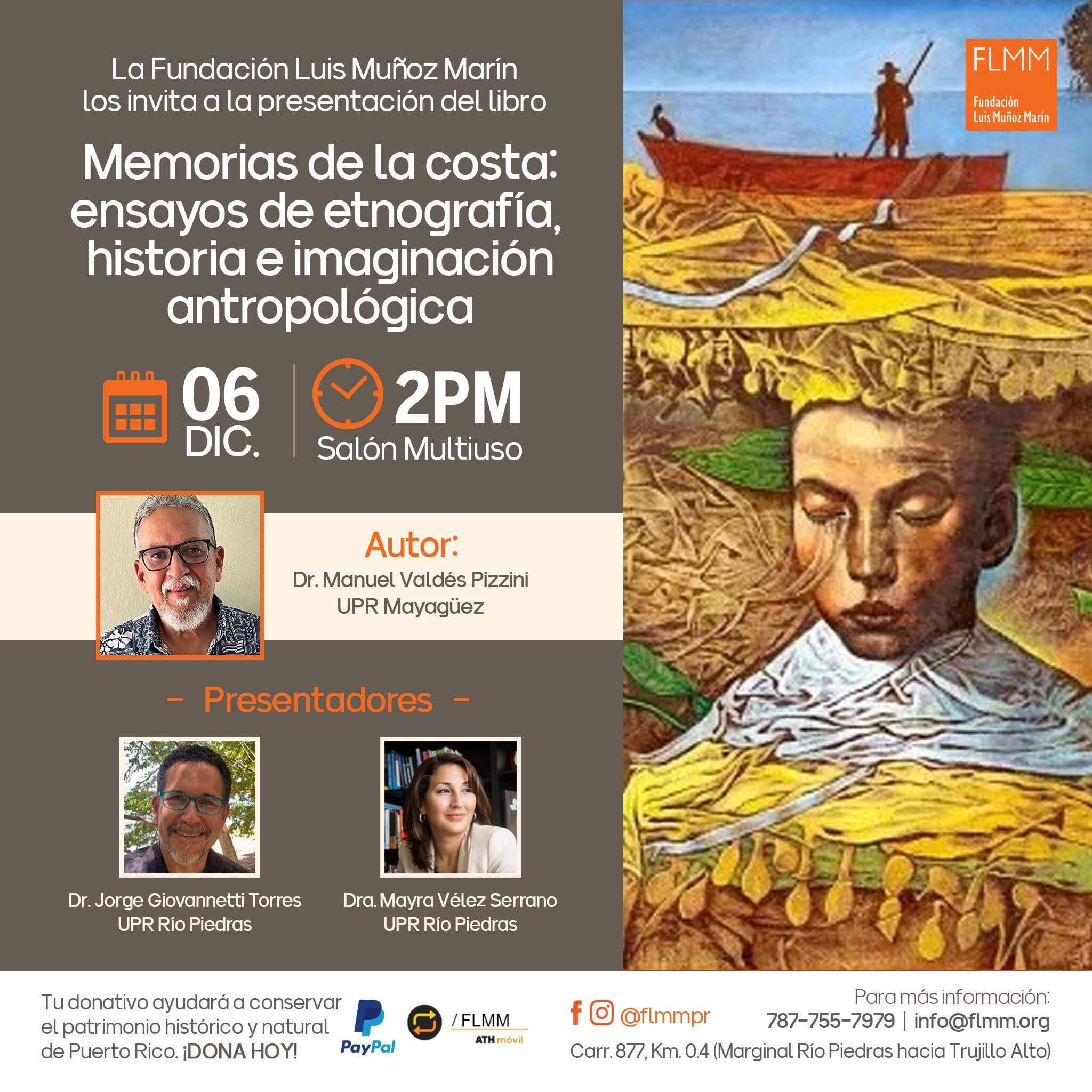 Presentación del libro:  Memorias de la costa: ensayos de etnografía, historia e imaginación antropológica